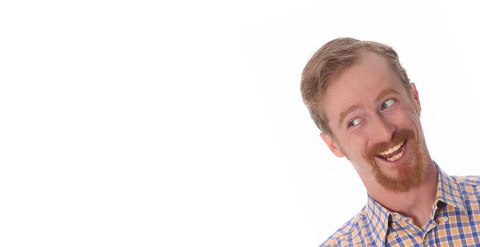 Portrait of smiling man on white background