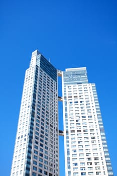 Beautiful modern office building against the blue sky