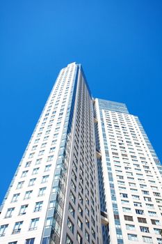 Beautiful modern office building against the blue sky