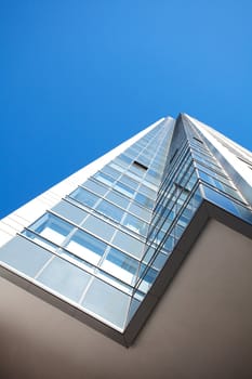 Beautiful modern office building against the blue sky