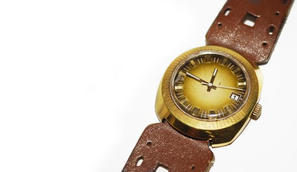 picture of an antiqoue clock on white background
