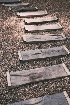 wooden stairs to the Japanese house