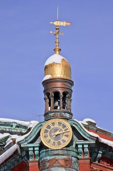 Sun Trust Building Cupola Tower Golden Weather Vane 15th Avenue and New York Avenue Across from Treasury Department Famous Historic Building Built 1867 After the Snow Washington DC