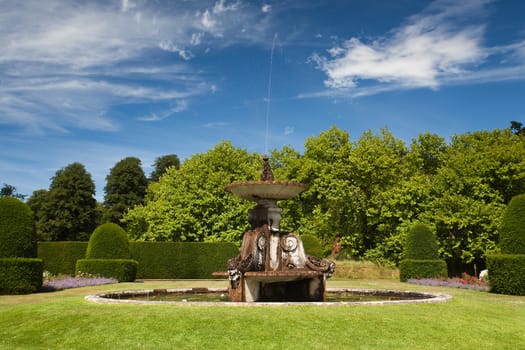Garden Fountain in Blickling Hall in Great Britain