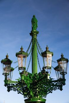 The historic street lamp at the gate of Prague Castle
