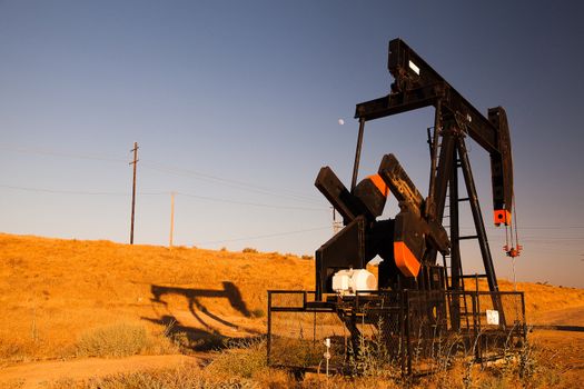 Oil pump in desert in America