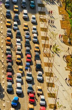 Late afternoon traffic jam in Mexico City