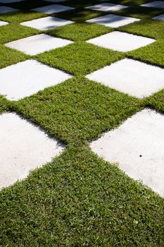 area in the form of chess in the Japanese garden