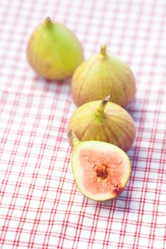 figs on plaid fabric