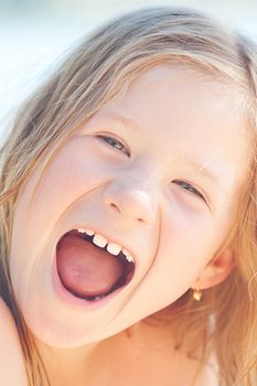 portrait of a beautiful little girl outdoor