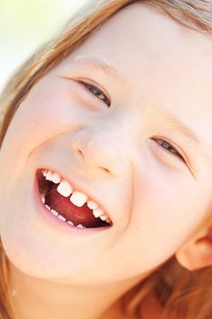 portrait of a beautiful little girl outdoor