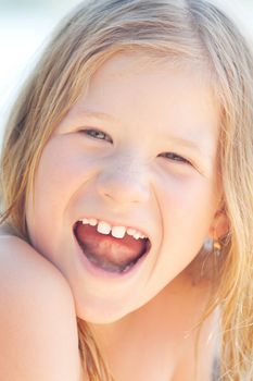 portrait of a beautiful little girl outdoor