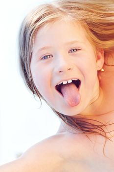 portrait of a beautiful little girl outdoor