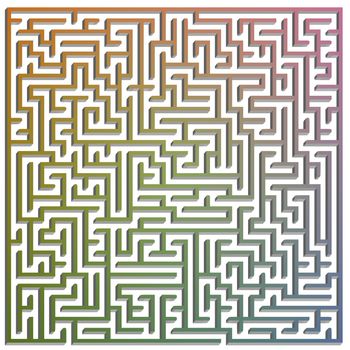 Illustration of a maze slightly extruded