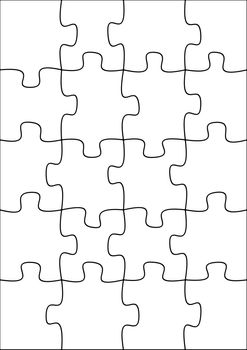 Illustration of a blank puzzle of 20 pieces