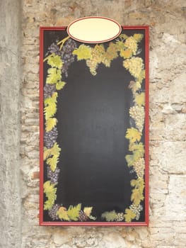 Photo of a blank wine blackboard