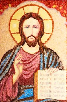 Image of Jesus Christ made ​​of amber