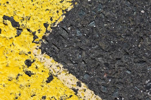 Abstract yellow and black  background  from road close up