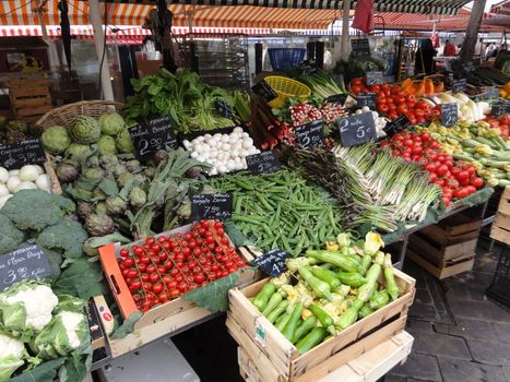 Fresh vegetables at a French market place