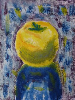 A hand-made painting of an apple