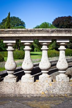 Classic stone wall at an english country mansion