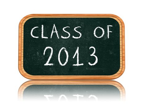 class of 2013 - chalk text on isolated blackboard  banner, graduate education concept