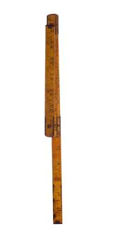 isolated old yardstick