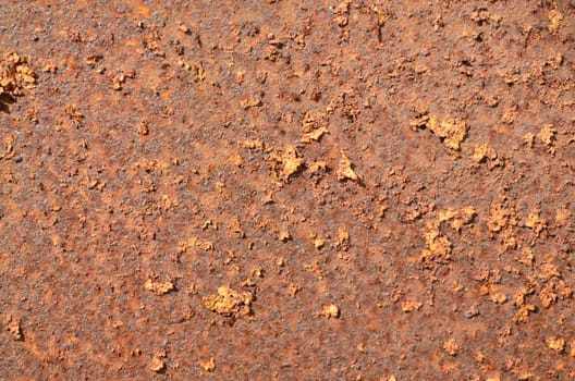 retro rough rusty peeling paint tin wall background texture. time and corrosion affected surface backdrop.