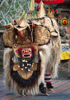 UBUD, BALI, INDONESIA - SEP 21: Barong Dance show, the traditional balinese performance on Sep 21, 2012 in Ubud, Bali, Indonesia. The show is popular tourist attraction on Bali.