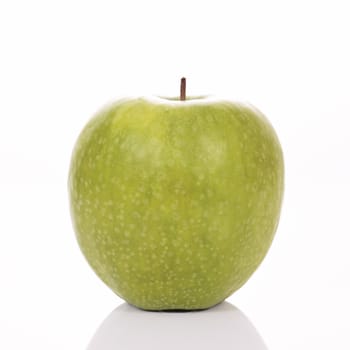 green apple isolated on white background in studio