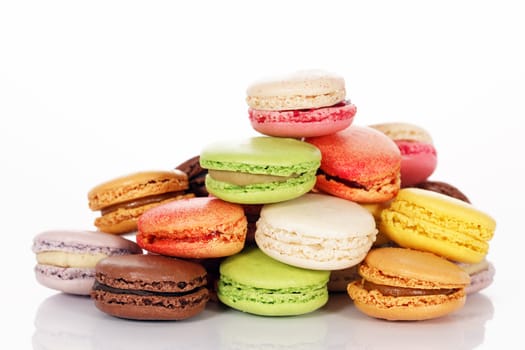 Macaroons isolated in white background 