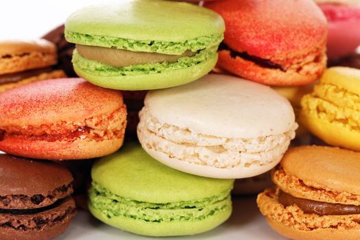 Macaroons isolated in white background 
