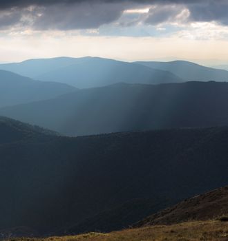 View of the mountain range Svydovets. Carpathian Biosphere Reserve, Ukraine (UA), Eastern Europe.