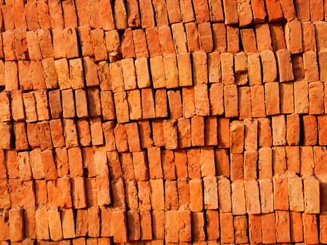 Brick stack, construction material background