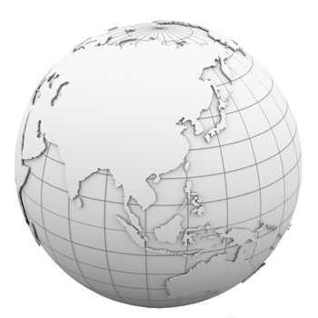 White globe. Isolated render on a white background