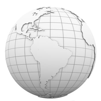 White globe. Isolated render on a white background