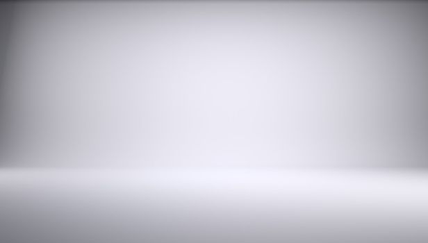 White empty photo studio of a rectangular shape. 3d Render