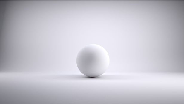 Sphere in a white photo studio. 3d Render