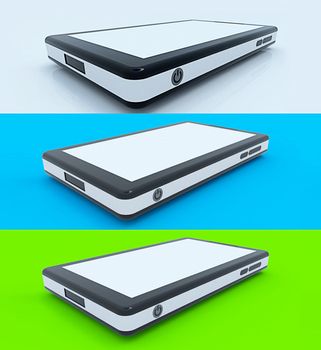 Mobile phone to isolated with color background
