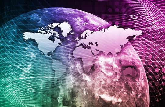 Security Network Data of the World Background