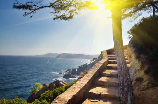 View of beach  lloret de Mar. Costa Brava. Catalonia, Spain