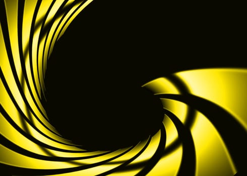 Abstract yellow swirl with dark background