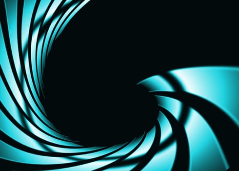 Abstract swirl blue and green with dark background