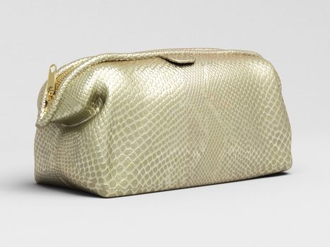 Leather clutch closeup on a light background