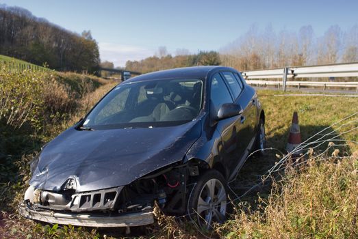 The result of a head on car accident 