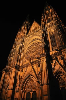 St. Vitus cathedral in Prague, Czech republic - large and majestate gothic building.