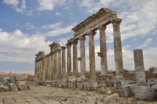 Apamea or Apameia was a treasure city and stud-depot of the Seleucid kings, was capital of Apamene, on the right bank of the Orontes River.