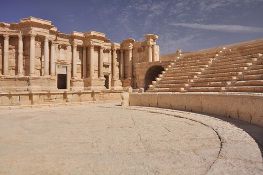 The second most noteworthy remain in Palmyra is the theater, today having 9 rows of seating, but most likely having up to 12 with the addition of wooden structures. It has been dated to the early 1st century AD.