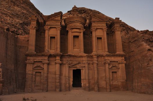 The Monastery, Petra's largest monument, dates from the 1st century BCE. It was dedicated to Obodas I and is believed to be the symposium of Obodas the god. This information is inscribed on the ruins of the Monastery (the name is the translation of the Arabic Ad-Deir).