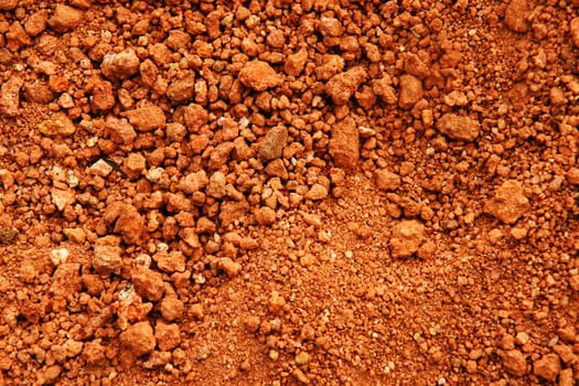 Tropical laterite soil or red earth background.